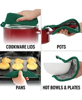 Zulay Kitchen 3-Pack Cotton Pot Holders for - Heat Resistant, Machine Washable, & Comfortable Grip Oven Hot Pads