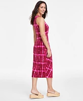 I.n.c. International Concepts Women's Printed Twist-Front Midi Dress, Created for Macy's