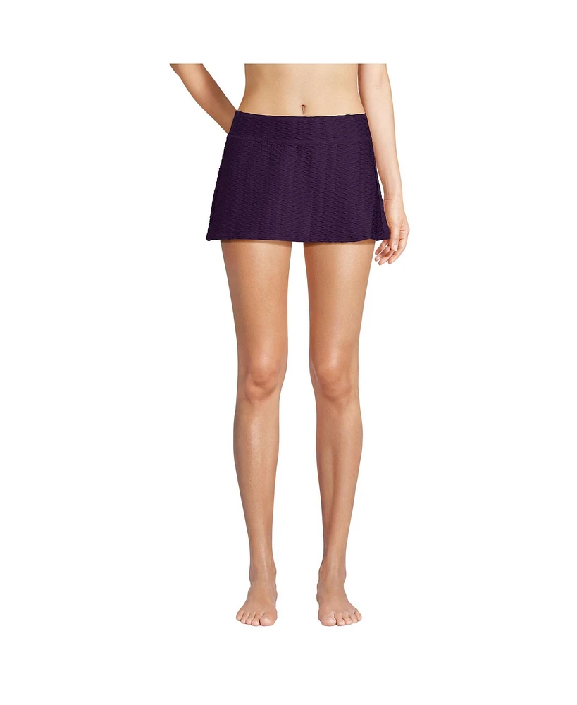 Lands' End Women's Chlorine Resistant Texture Mini Swim Skirt Bottoms