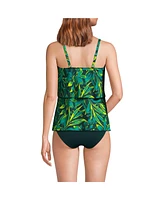 Lands' End Women's Scoop Neck Tiered Tankini Swimsuit Top