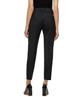 Boss by Hugo Women's Wool Regular-Fit Cropped Pants