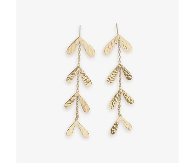 Ink + Alloy Autumn Falling Weeping Willow Dangle Earrings Brass