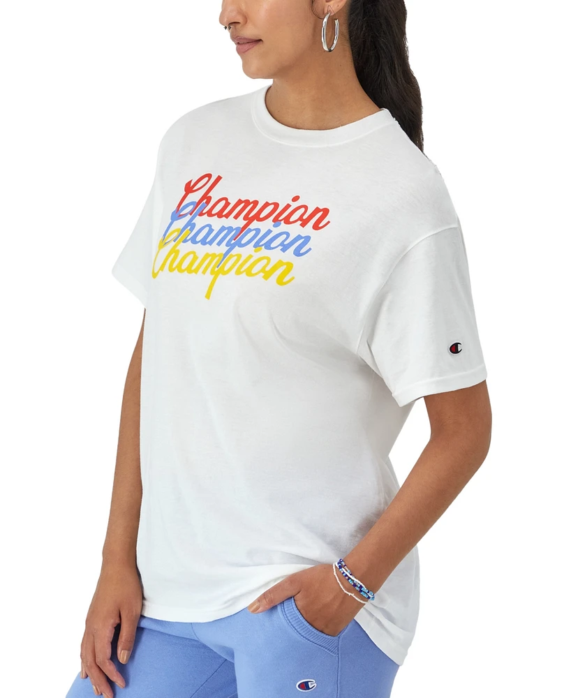 Champion Women's Loose Fit Graphic-Logo Short-Sleeve T-Shirt