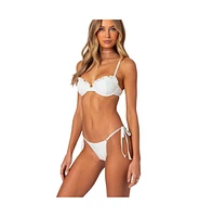 Women's Eyelet Cupped Bikini Top