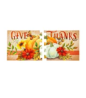 Evergreen Give Thanks Sassafras Switch Puzzle Mat 11.5 x 10 Inches Indoor and Outdoor Decor