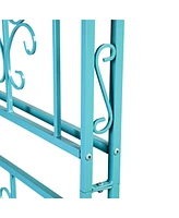 Evergreen Montebello Iron Garden Arbor, Coastal Blue- 53 x 84 x 23 Inches Fade and Weather Resistant Outdoor Decor