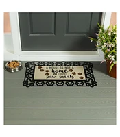 Evergreen A House is Not a Home Without Paw Prints Burlap Sassafras Indoor Outdoor Switch Doormat1'10"x10"Brown