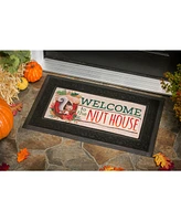 Evergreen Welcome to the Nut House Sassafras Indoor Outdoor Switch Doormat 1'10"x10" Beige