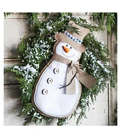 Evergreen Snowman Burlap Door Decor, 13.50x17.50"H