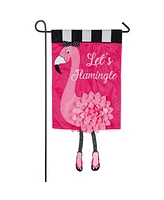 Evergreen Flag Let's Flamingle Garden Applique Flag