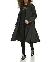 Karl Lagerfeld Long Pleated Trench Coat