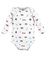 Hudson Baby Baby Boys Cotton Long-Sleeve Bodysuits, Camping Animals, 5-Pack