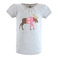 Hudson Baby Baby Girls Short Sleeve T-Shirts Winter Animals