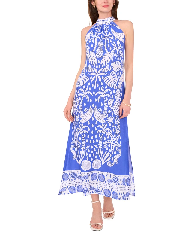 chinese dress ladies Vince Camuto Size M Black/White Print Cinched NEW Designer Dress Maxi –  Another Season Consignments main image 0