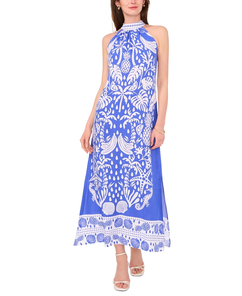 Vince Camuto Women's Printed Halter-Neck Maxi Dress