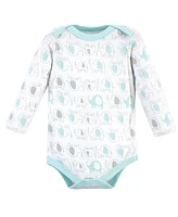 Luvable Friends Baby Boys Baby Cotton Long-Sleeve Bodysuits 5pk Basic Elephant