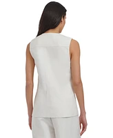 Calvin Klein Women's Linen-Blend Collarless Vest