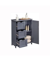 Slickblue Bathroom Storage Cabinet, Floor Cabinet with 3 Large Drawers and 1 Adjustable Shelf