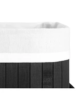 Slickblue Bamboo Laundry Basket with Cotton Handles