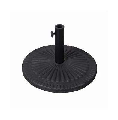 Emma+Oliver Keegan 19.25" Diameter Universal Sunburst Pattern Cement Patio Umbrella Base With Weatherproof Plastic Polymer Coating