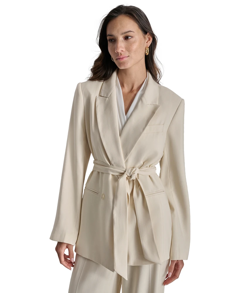 Dkny Women's Tie-Waist Peak Lapel Blazer