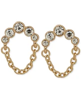 Anne Klein Gold-Tone Crystal & Chain Drop Earrings