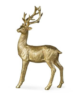 Glitzhome 16.25''H Resin Christmas Standing Reindeer Table Decor