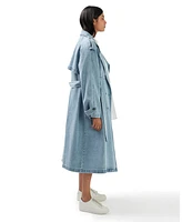 Belle & Bloom Women's Wild Skies Denim Trench Coat