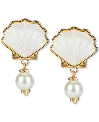 Patricia Nash Gold-Tone Mother-of-Pearl Shell & Imitation Pearl Drop Earrings
