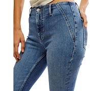 Free People Women's Level Up Mid-Rise Slit Bootcut Jeans