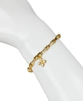 Patricia Nash Gold-Tone Floret Charm Beaded Stretch Bracelet