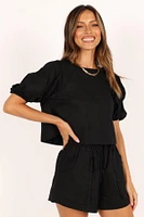 Petal and Pup Women's Chelsey Linen Top Short Set