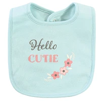 Hudson Baby Infant Girl Cotton Bibs, Sweet Bunny, One Size