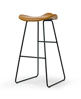 Glamour Home 29.5" Aoi Polyester, Metal Barstool