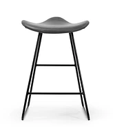 Glamour Home 24" Aoi Polyester, Metal Counter Height Stool, Set of 2