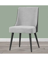 Glamour Home 33.86" Asma Rubberwood, Fabric Dining Chair, Set of 2