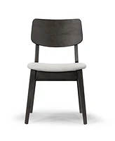 Glamour Home 32.28" Astin Rubberwood, Fabric Dining Chair, Set of 2