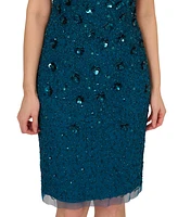 Adrianna Papell Beaded Floral Sheath Dress