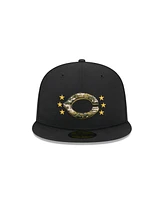 New Era Men's Black Cincinnati Reds 2024 Armed Forces Day On-Field 59FIFTY Fitted Hat