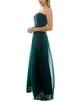 Taylor Women's Strapless Pleated Organza Gown