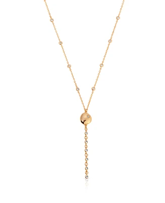 Ettika Polished Pebble Crystal Chain Lariat