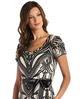 R & M Richards Petite Sequined Short-Sleeve Gown