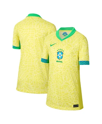 Nike Big Boys and Girls Yellow Brazil National Team 2024 Home Stadium Replica Jersey