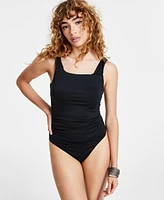 Bar Iii Women's Ruched Twisted-Strap Bodysuit, Created for Macy's