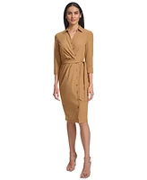 Calvin Klein Women's Tie-Waist Button-Front Dress