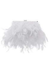 Nina All Over Feather Frame Clutch