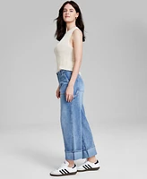 And Now This Women's Slouchy Cropped Cuff Jeans, Created for Macy's