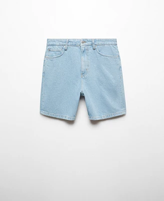 Mango Men's Regular Fit Denim Bermuda Shorts