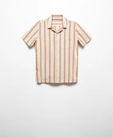 Mango Men's Regular Fit Striped Print Shirt