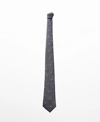 Mango Men's Animals Print Tie